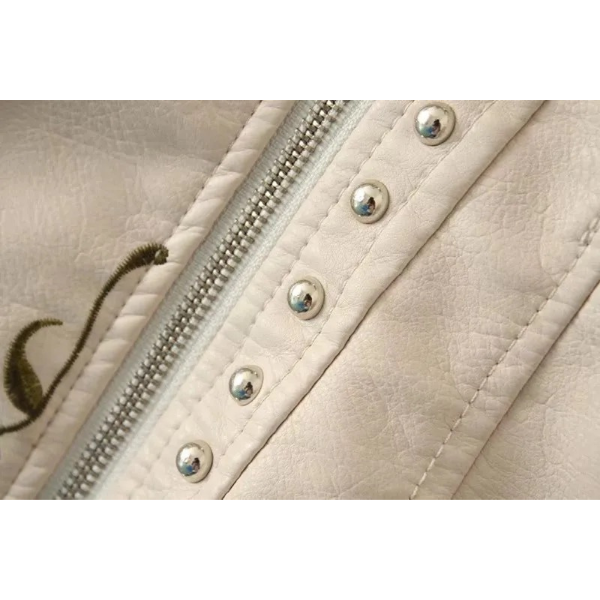 Ladyloom™ Bestickte Lederjacke – Deine florale Statement-Jacke