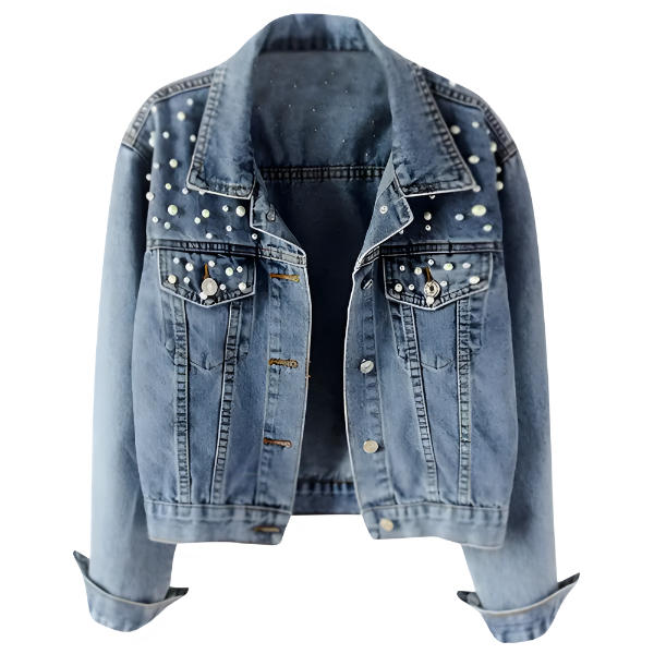 Ladyloom™ Pearl-Studded Denim Jacket