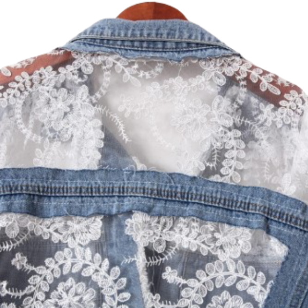 Ladyloom™ Elegante Spitzen-Denim-Jacke – Dein romantischer Hingucker