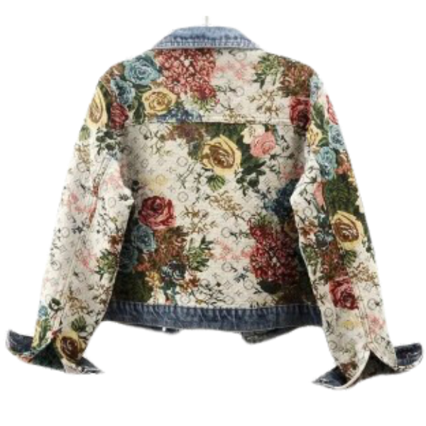 Ladyloom™ Vintage Floral Denim-Jacke – Deine künstlerische Statement-Jacke