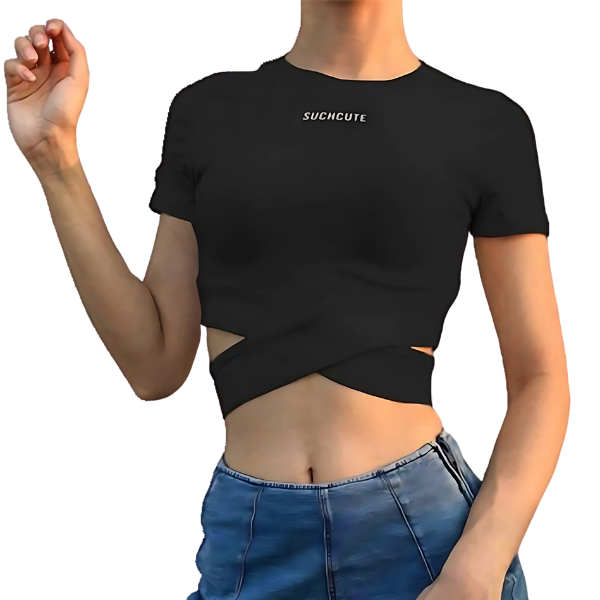 Ladyloom™ Wickel-Crop-Top T-Shirt