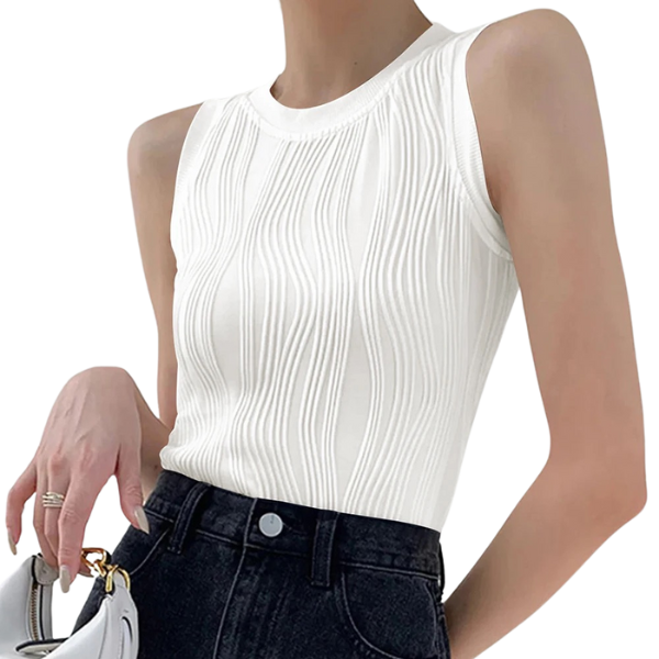 Ladyloom TM - Ärmelloses Top mit eleganter Wellenstruktur