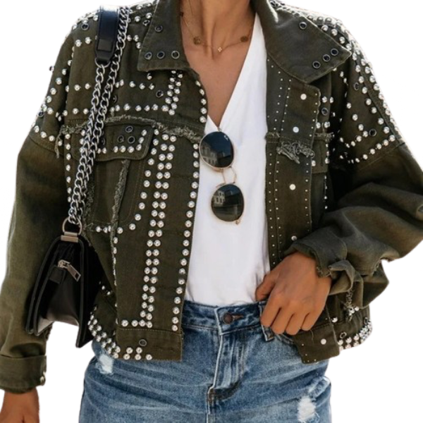 Ladyloom™ Studded Glam Denim Jacket