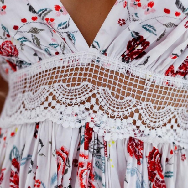 Ladyloom TM - Spitzenbesetztes Rückenfreies Sommerkleid
