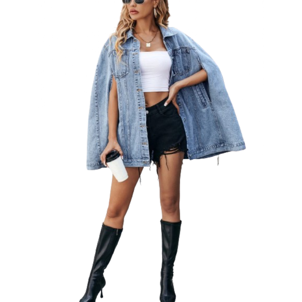 Ladyloom™ - Trendige Denim-Cape-Jacke