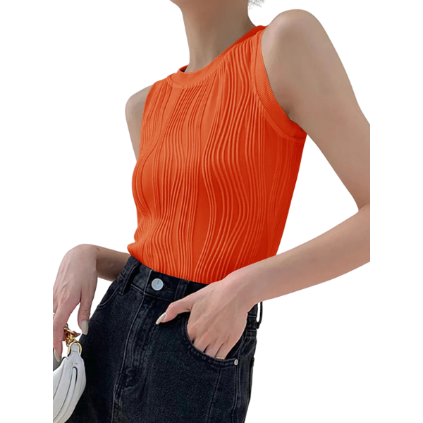 Ladyloom TM - Ärmelloses Top mit eleganter Wellenstruktur