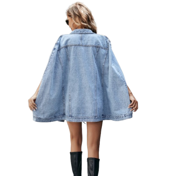 Ladyloom™ - Trendige Denim-Cape-Jacke