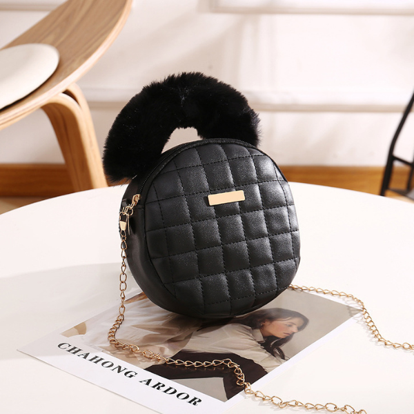 Ladyloom™ Runder Plüschgriff Handtasche