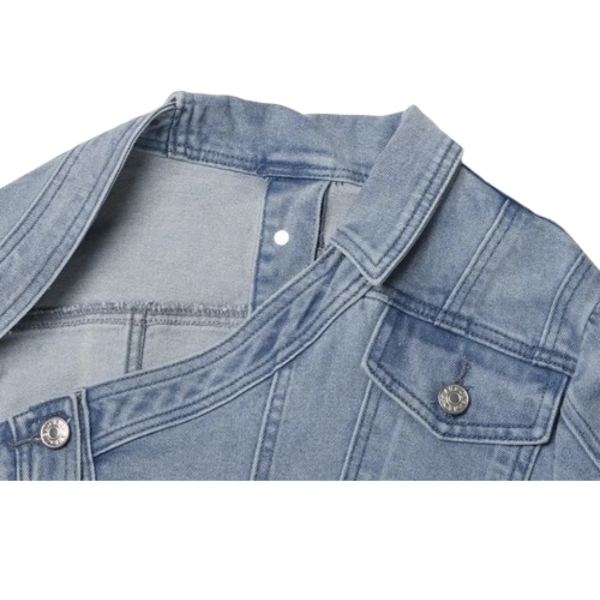 Ladyloom™ - Asymmetrische Off-Shoulder Denimjacke
