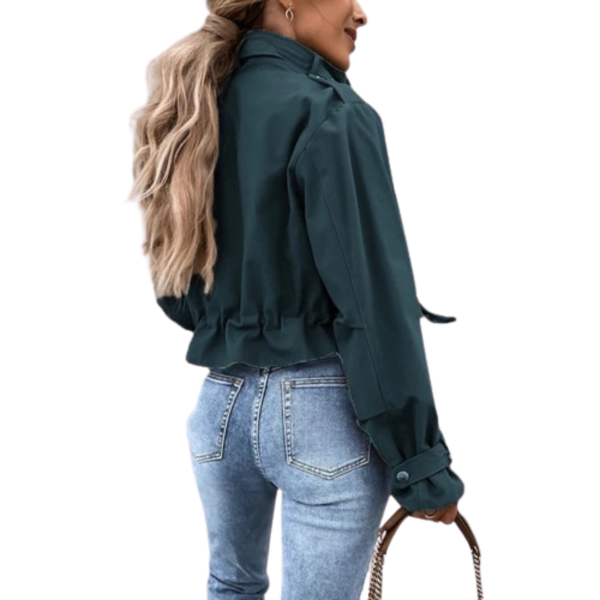 Ladyloom™ - Stylish Cropped Utility Jacket with Drawstring Waist