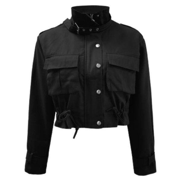 Ladyloom™ - Stylish Cropped Utility Jacket with Drawstring Waist