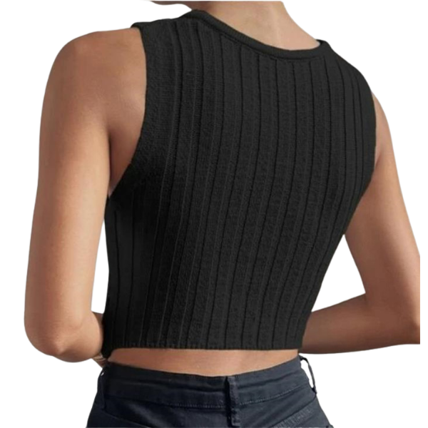 Ladyloom TM - Elegant Cross-Knit Crop Top