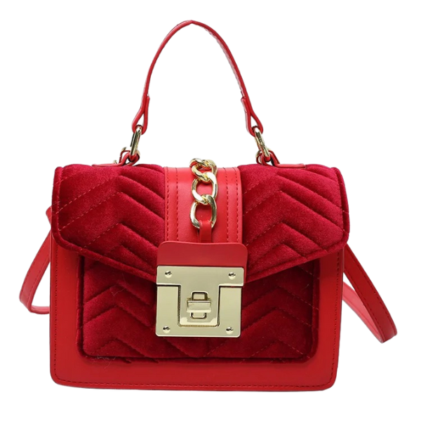 Ladyloom™ Samt-Luxus-Schultertasche mit Kettenriemen