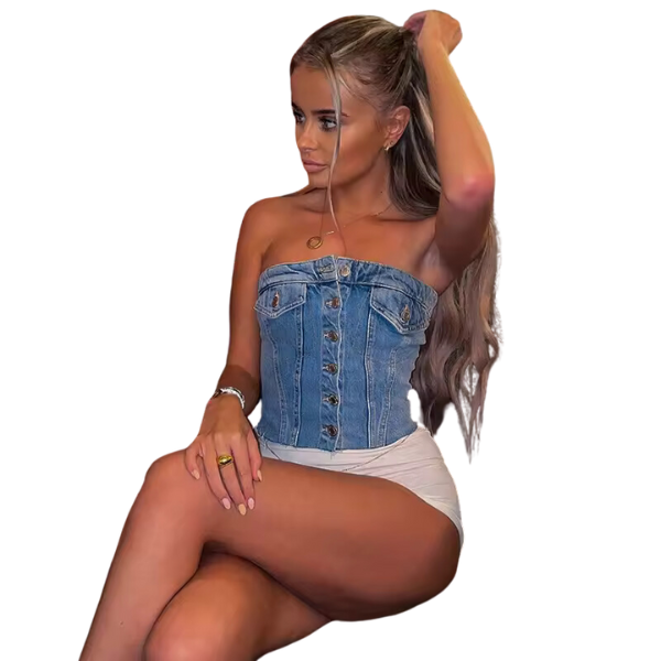 Ladyloom TM - Trendiges Denim-Bustier