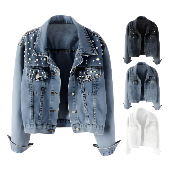 Ladyloom™ Pearl-Studded Denim Jacket