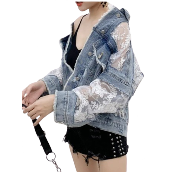 Ladyloom™ Elegante Spitzen-Denim-Jacke – Dein romantischer Hingucker