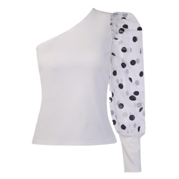Ladyloom TM Ein-Schulter-Pünktchen Shirt