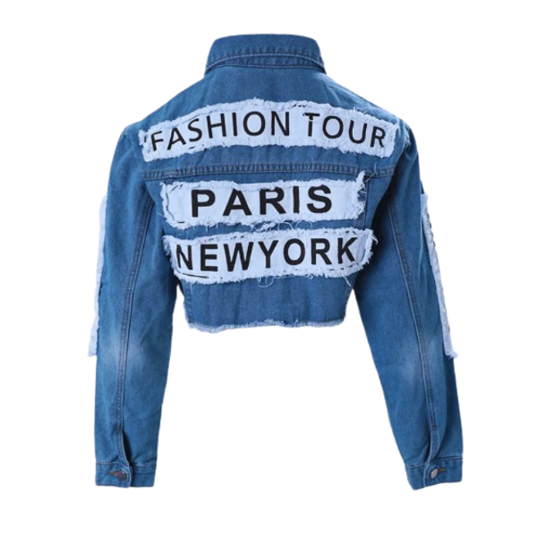 Ladyloom™ - Trendige Cropped Jeansjacke mit Patches