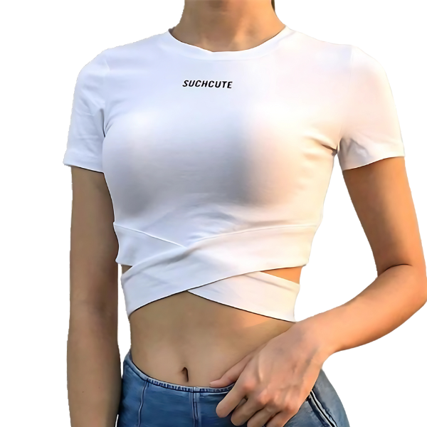 Ladyloom™ Wickel-Crop-Top T-Shirt