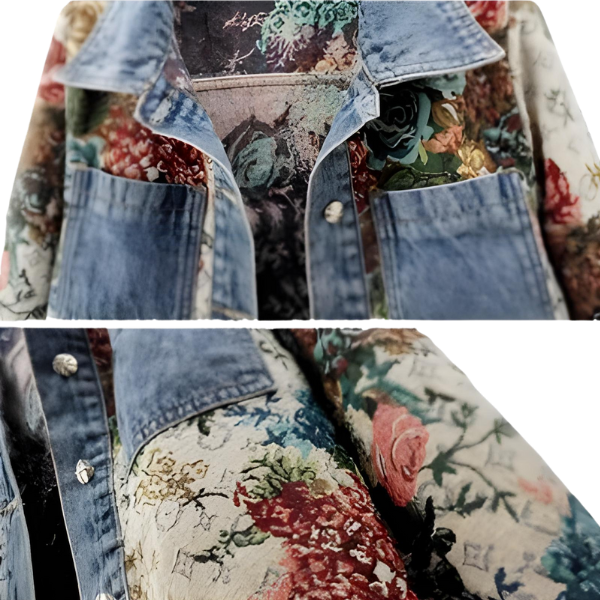 Ladyloom™ Vintage Floral Denim-Jacke – Deine künstlerische Statement-Jacke