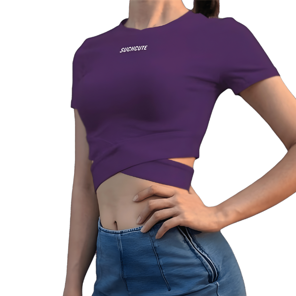 Ladyloom™ Wickel-Crop-Top T-Shirt