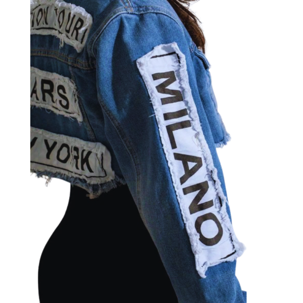 Ladyloom™ - Trendige Cropped Jeansjacke mit Patches