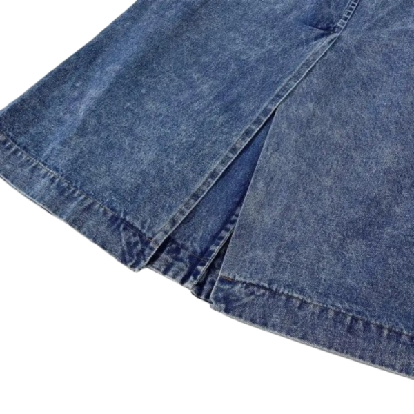 Ladyloom™ - Langer Denim-Mantel mit Kunstpelzkragen
