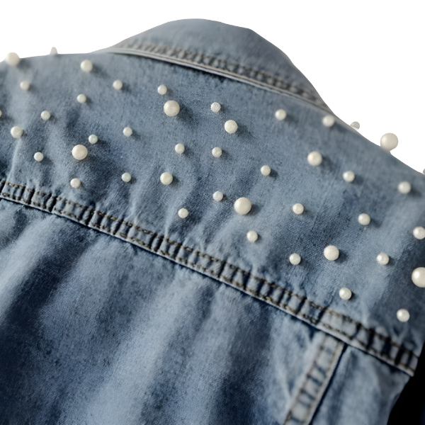 Ladyloom™ Pearl-Studded Denim Jacket